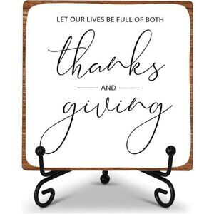 Fall Harvest Desk Decor, Thanksgiving Wooden Sign Gifts for Women Men